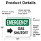 Signmission Gas Shutoff (Right Arrow) With Symbol, 14 in W x Rectangle, Vinyl Decal OS-2PACK-EM-D-1014-L-10389 - alternate 5
